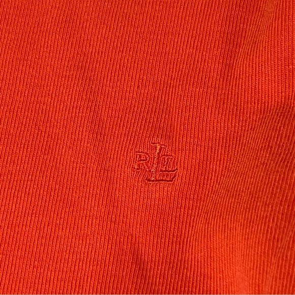 Lauren Ralph Lauren Minimal 100% Cotton Orange Top - M- Workplace/ Casual office - Picture 8 of 9